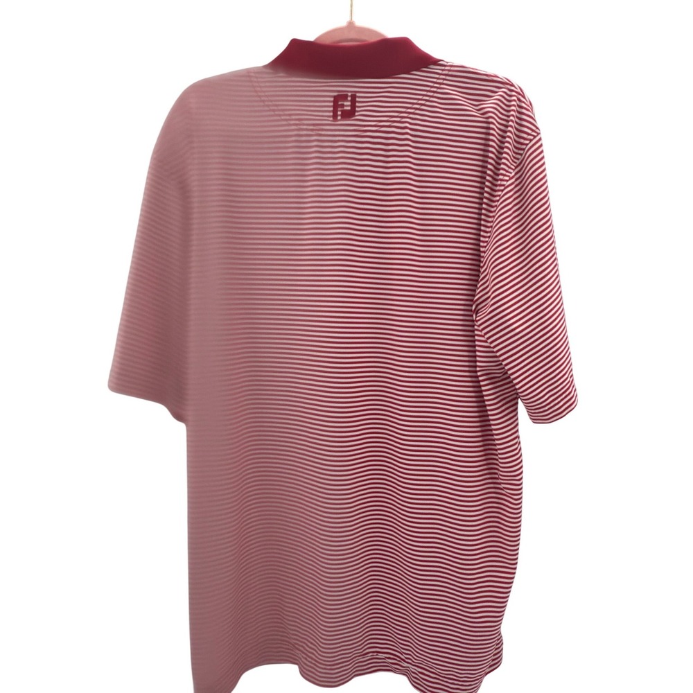 FootJoy Mens ProDry Golf Polo Shirt Red White Striped Short Sleeve‎ Large 1390 - Picture 3 of 7